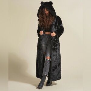 Spirithoods Black Panther Classic Long Faux Fur Coat